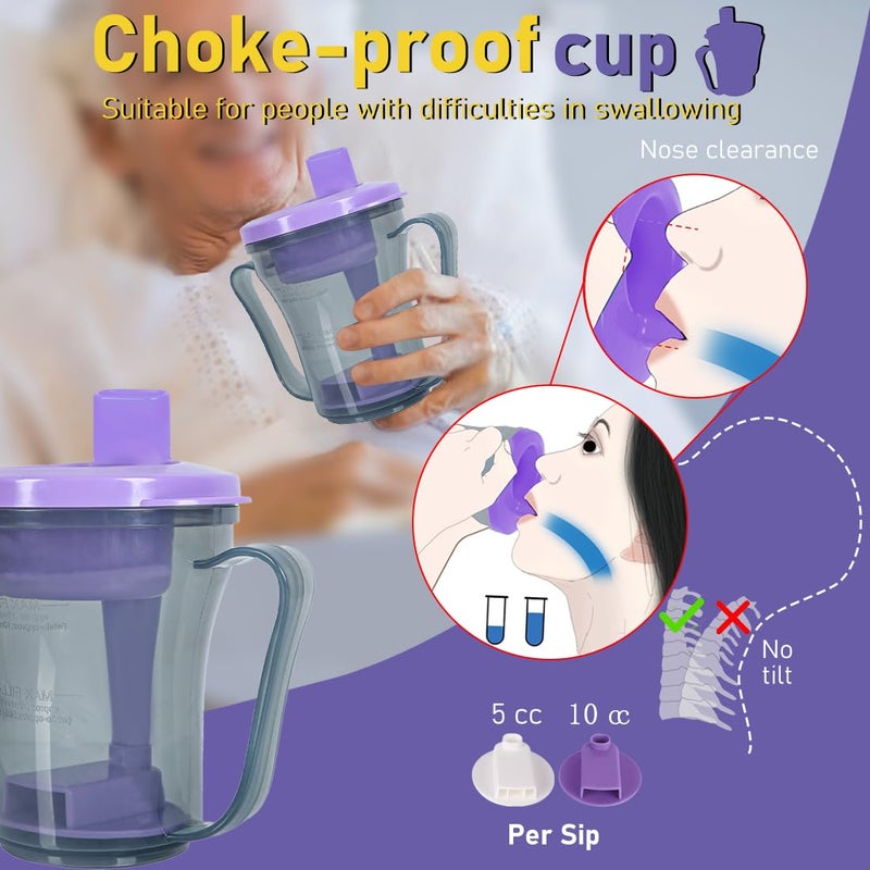 Ehucon Dysphagia Cups for Swallowing People, Provale Cup 5CC or 10CC of Liquid Each Time for Prevent Chocking - Image 2